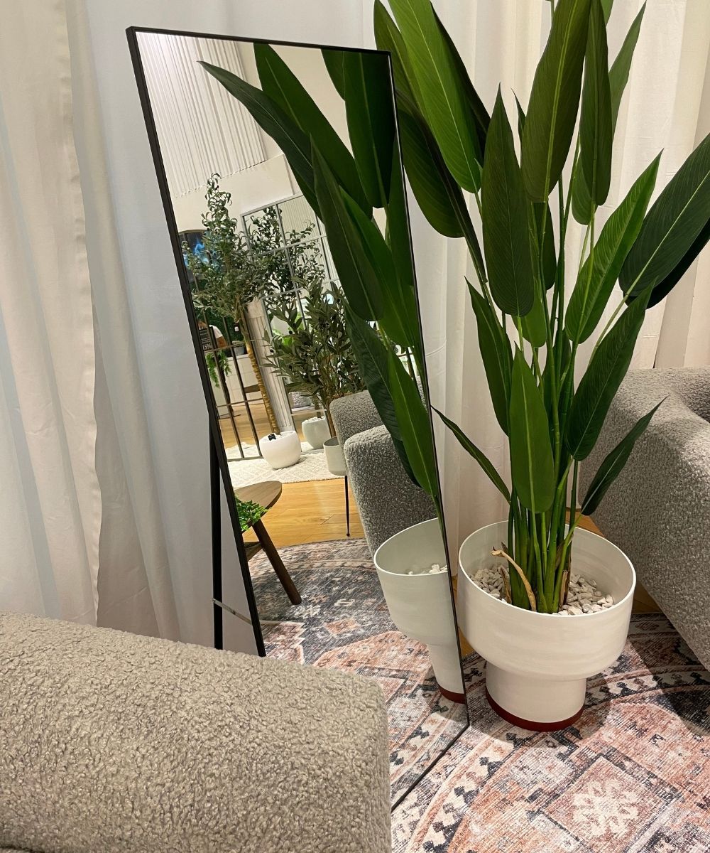 Helena Metal  Rectangle Standing Floor Mirror 59x22 Inch