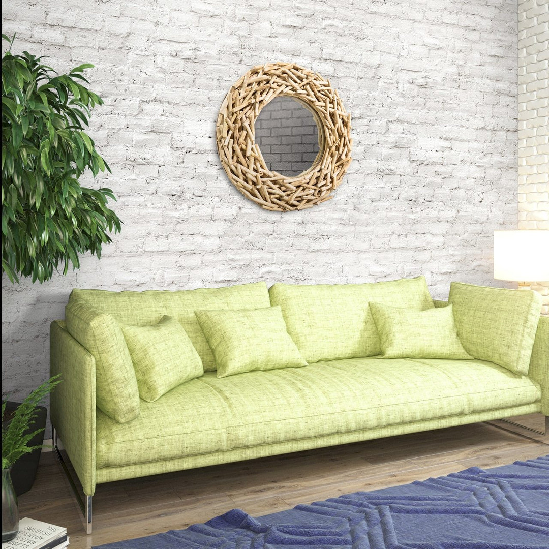 Ryker Sleepy Wood Round Mirror 28 Inch by West Mirror