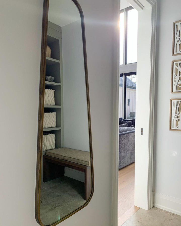 Zane Modern Metal Gold Framed Long Wall Mirror