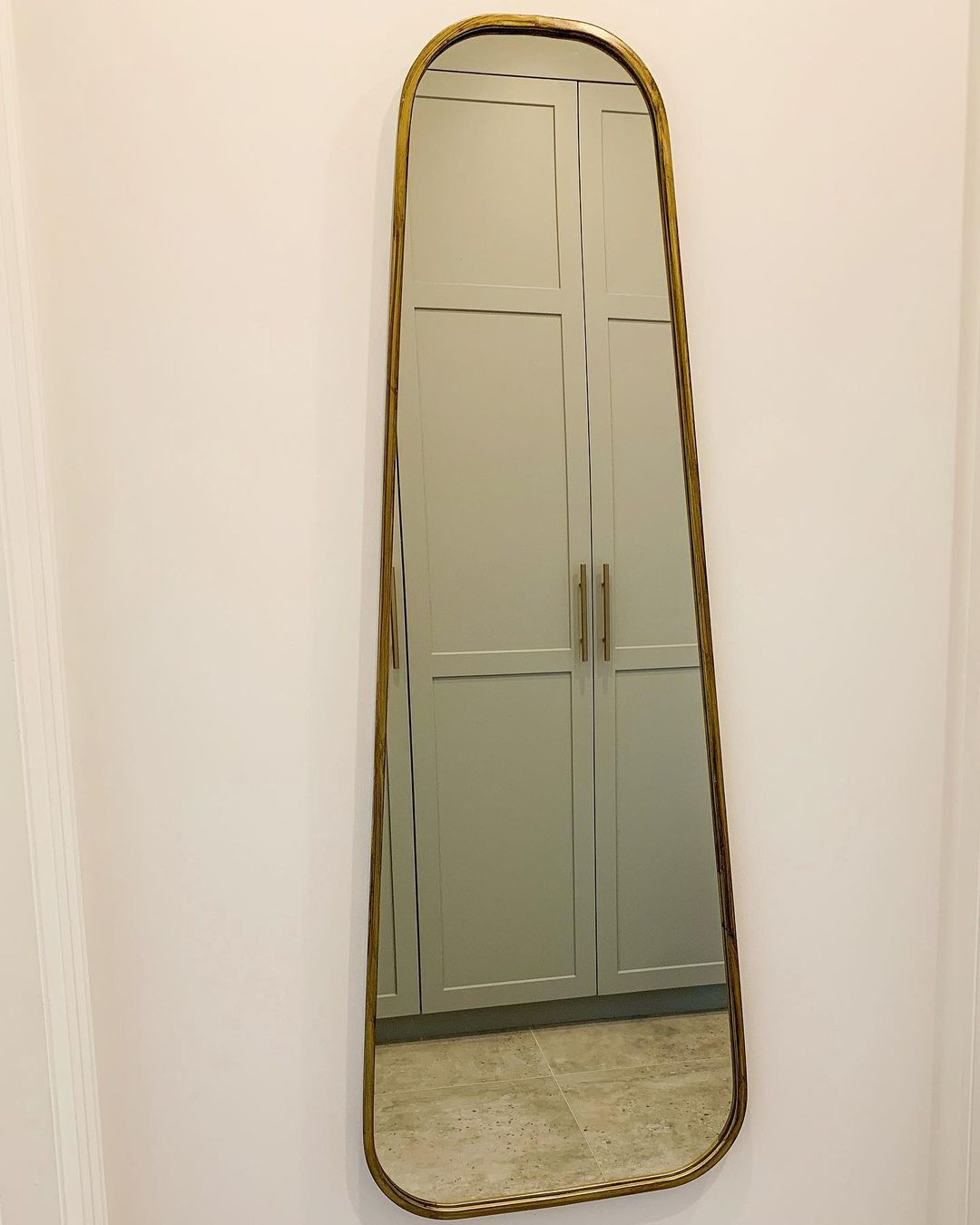 Zane Modern Metal Gold Framed Long Wall Mirror