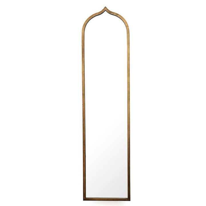 Jewel Arched Black & Gold Wall Mirror 47 Inch