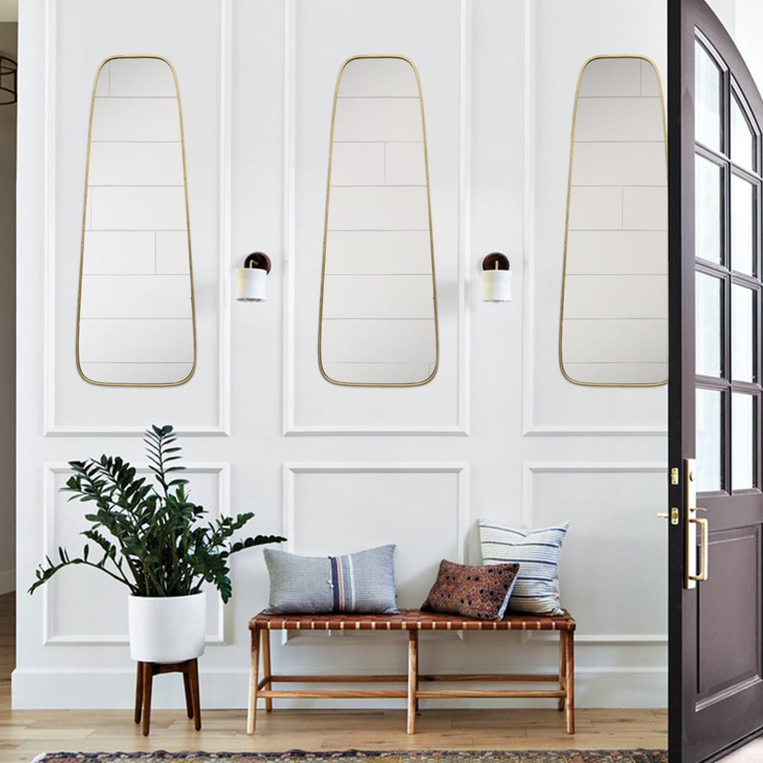 Zane Modern Metal Gold Framed Long Wall Mirror