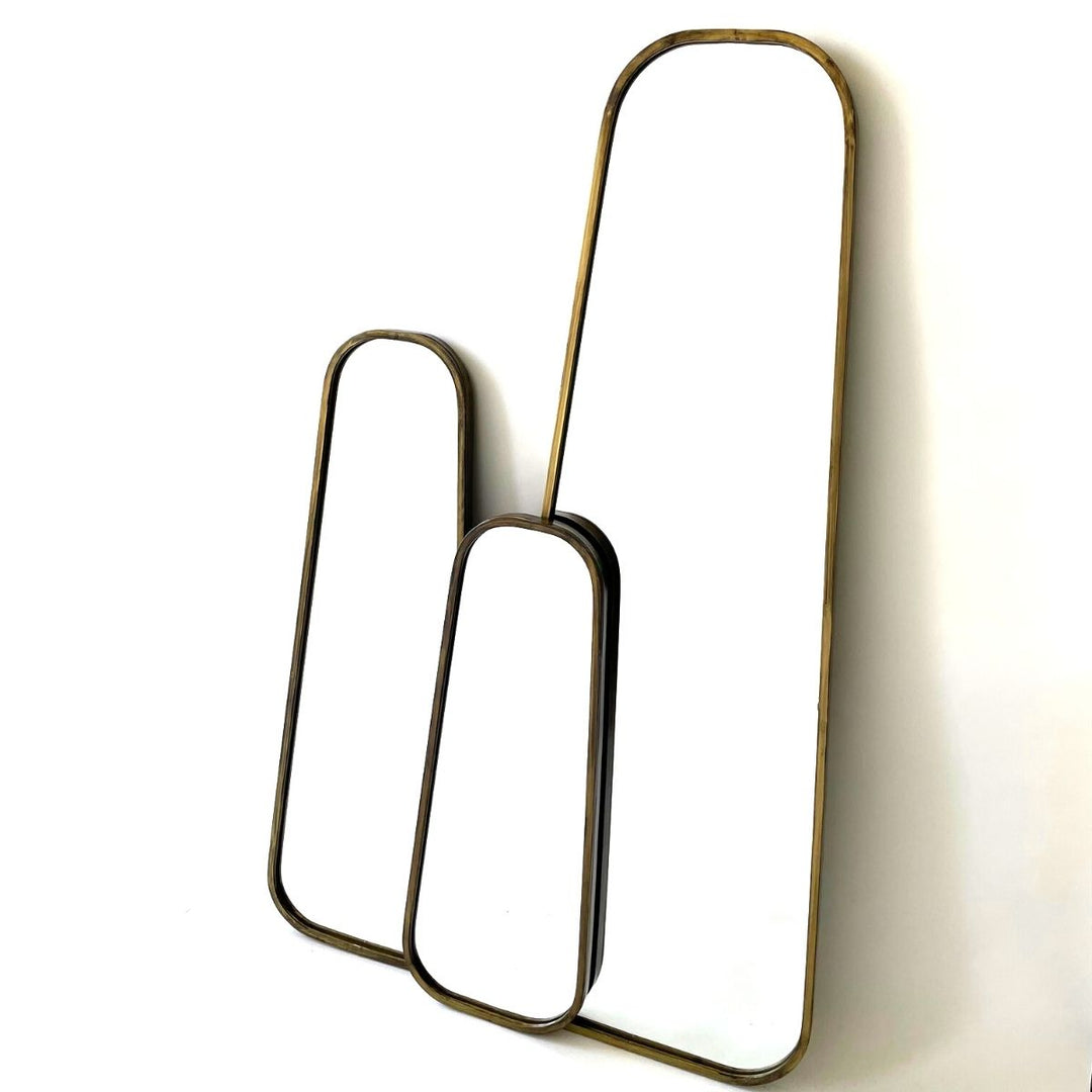 Zane Modern Metal Gold Framed Long Wall Mirror