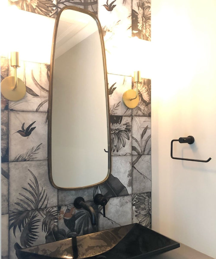 Zane Modern Metal Gold Framed Long Wall Mirror