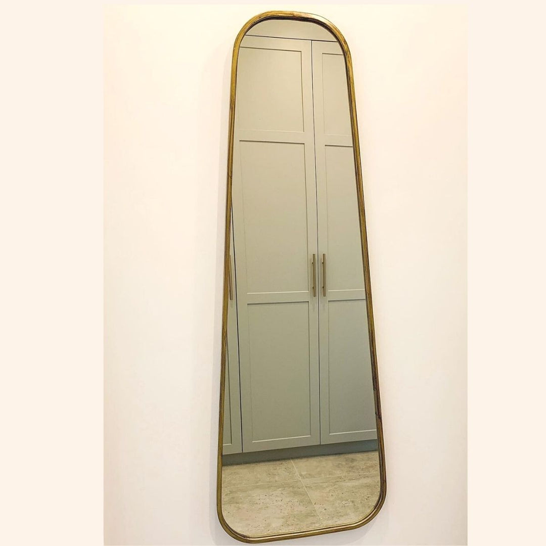 Zane Modern Metal Gold Framed Long Wall Mirror
