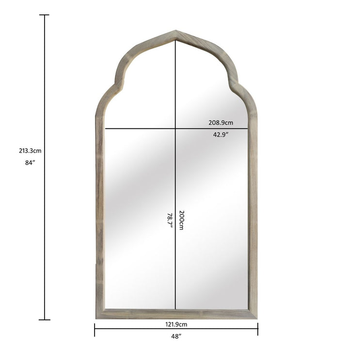 TAZA MOROCCAN WOODEN ARCHED STANDING MIRROR
