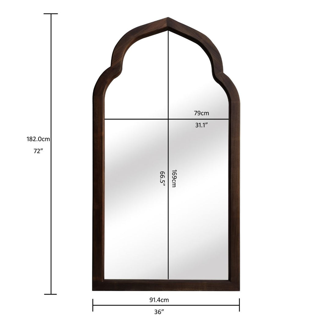 TAZA MOROCCAN WOODEN ARCHED STANDING MIRROR