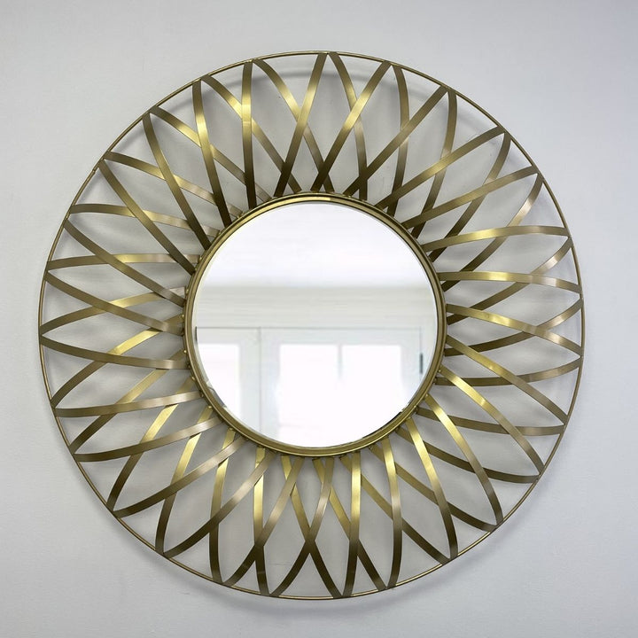 Ada Brass Sunburst Wall Mirror 33 Inch