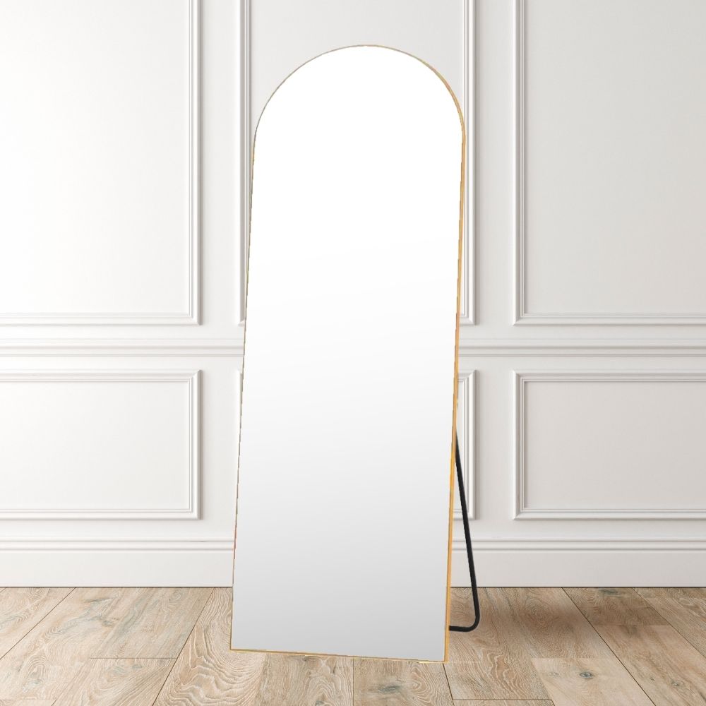 Laury Metal Rectangle Standing Arched Floor Mirror 59x22 Inch