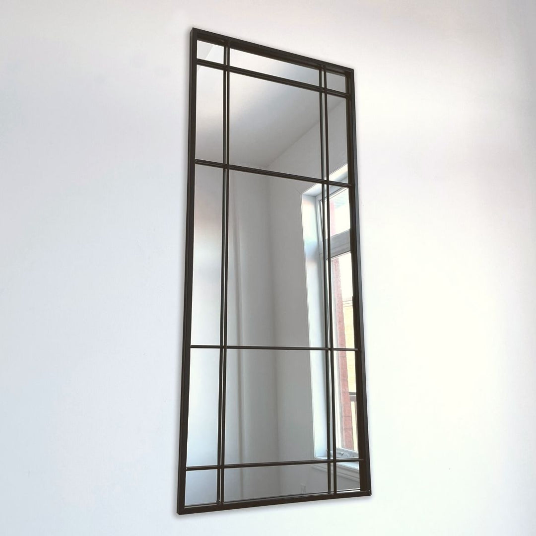 Hila Window Pane Rectangle Wall Mirror 47x20 Inch