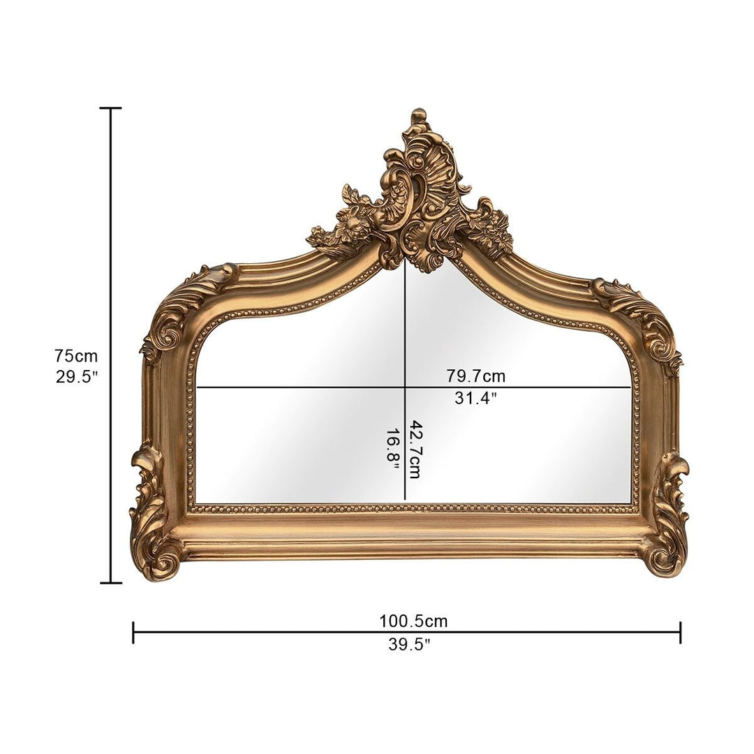 Maynard French Antique Vintage Over Mantle Mirror 40x30 Inch