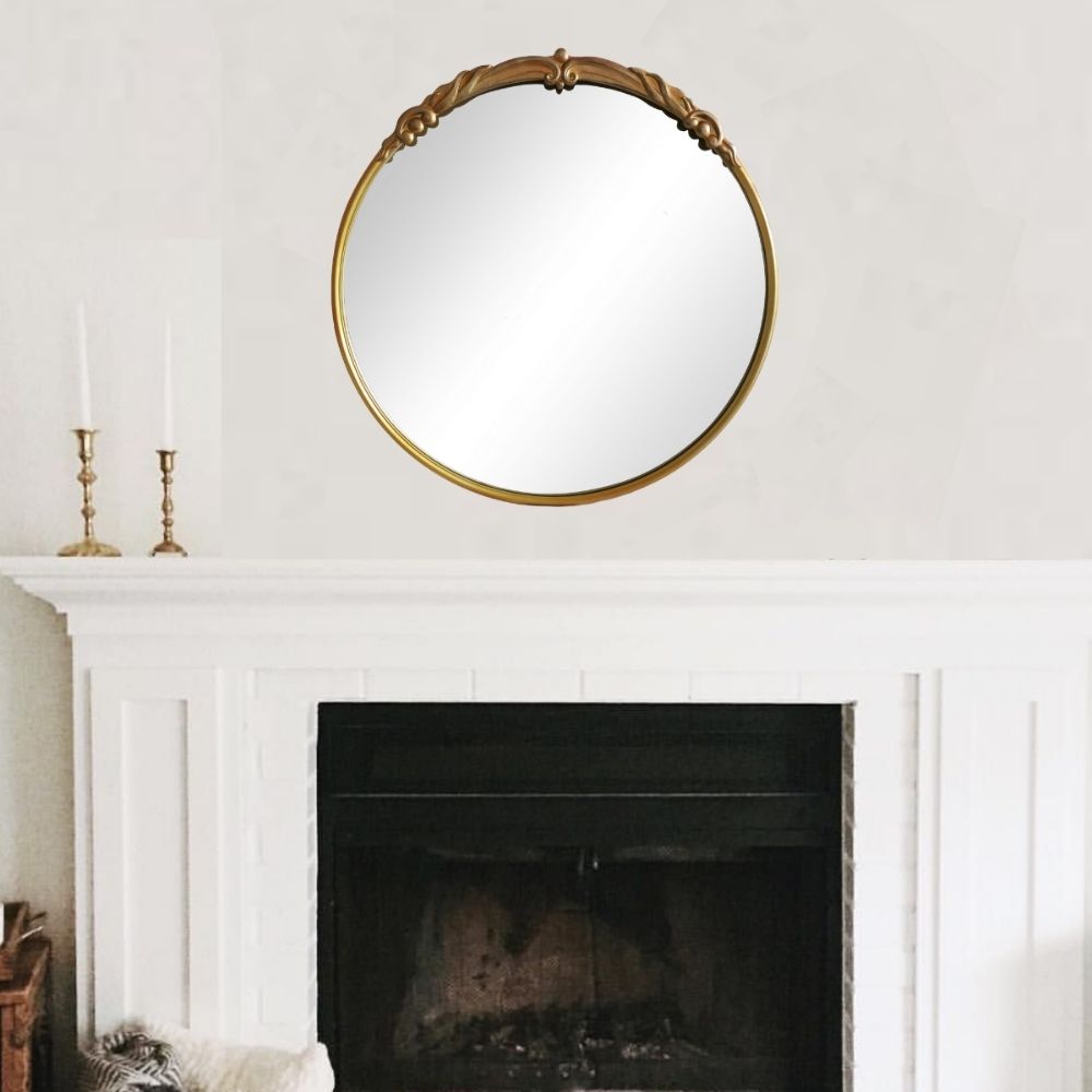 Prince French Antique Round Mirror 31 Inch