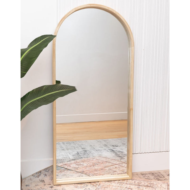 Oliver Paulownia Wood Arched Decorative Wall Mirror