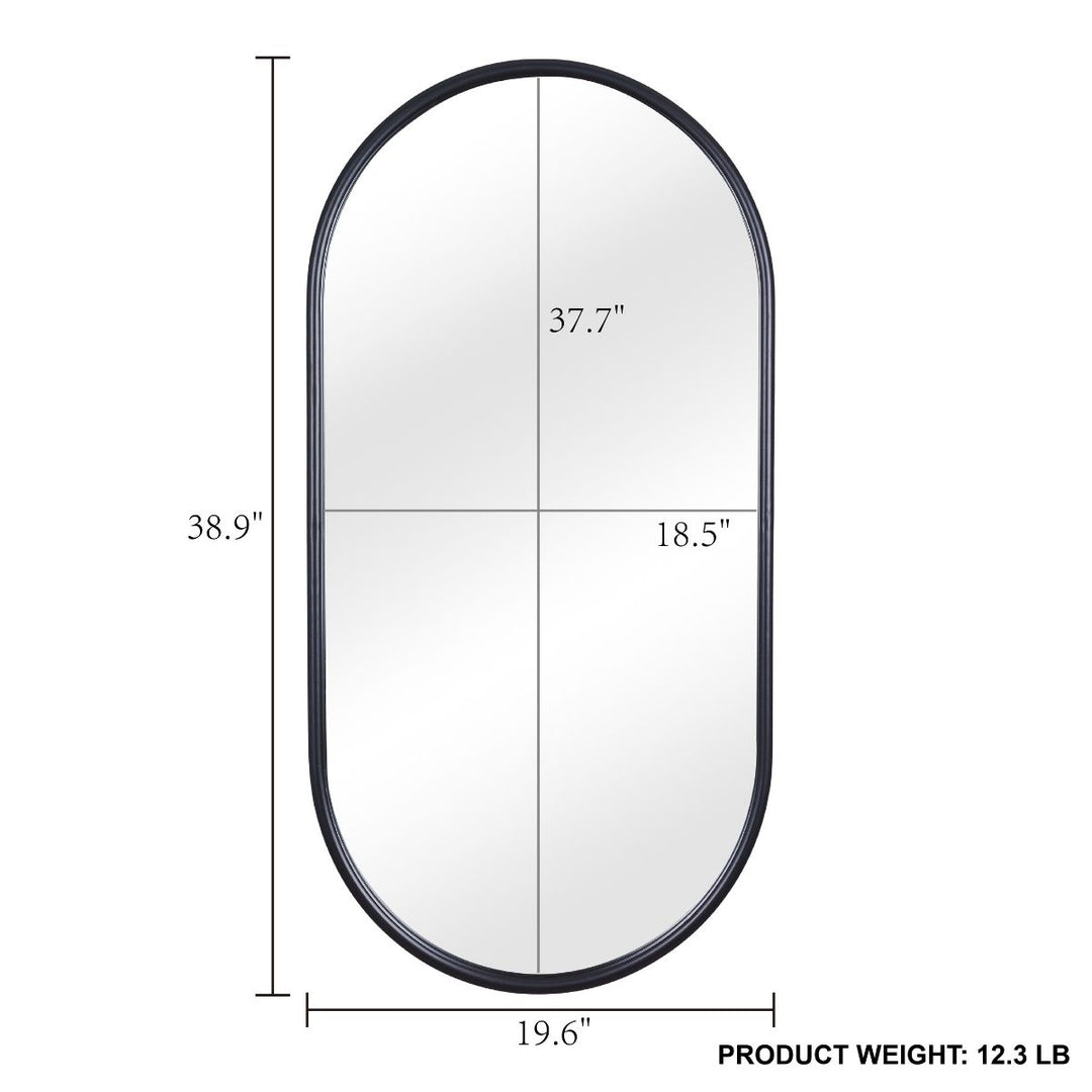 Tadeo Brass Capsule Oval Mirror 39x20 Inch