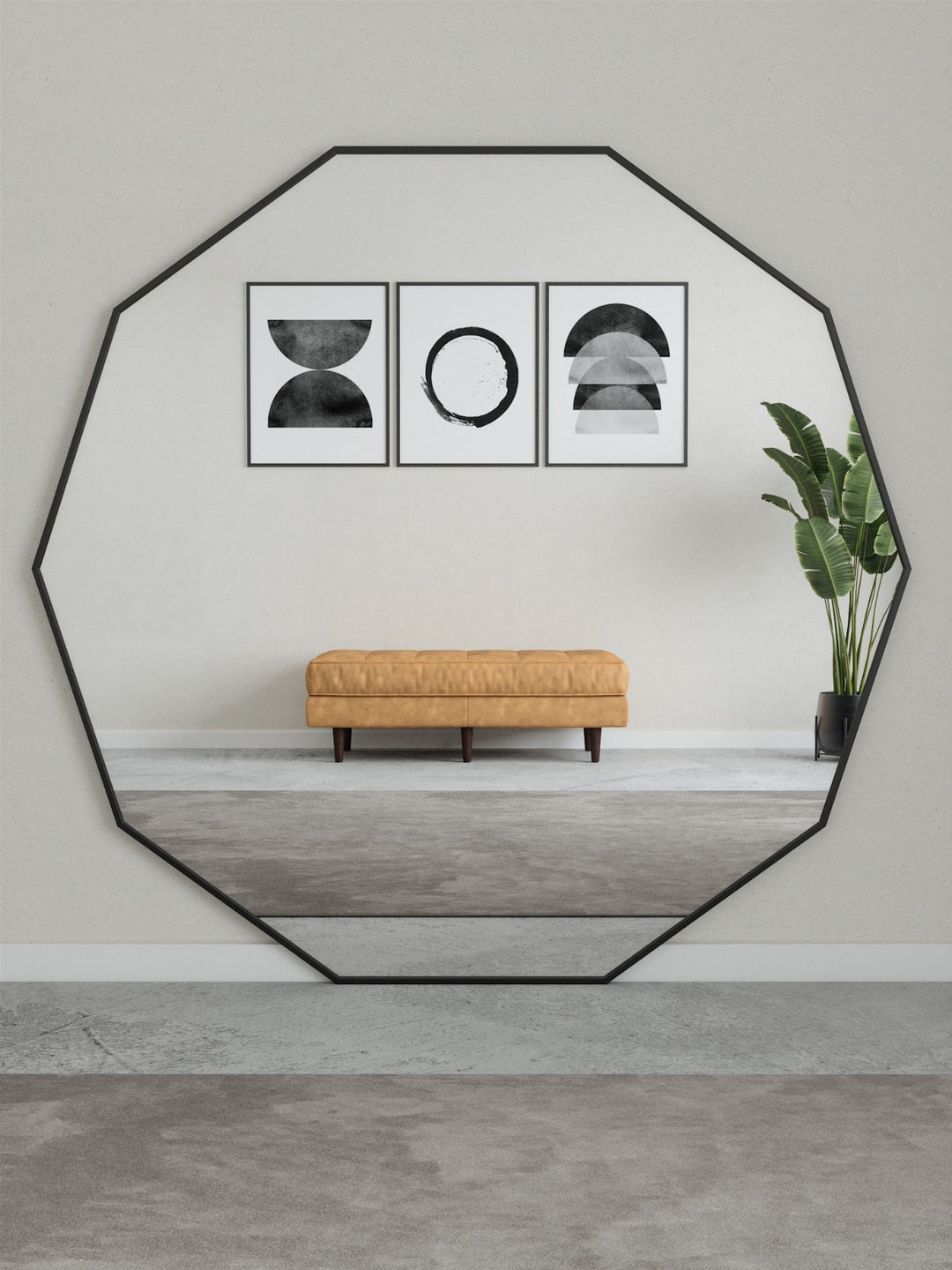 Ivana Polygon Framed Standing Mirror 5', 6' & 7'
