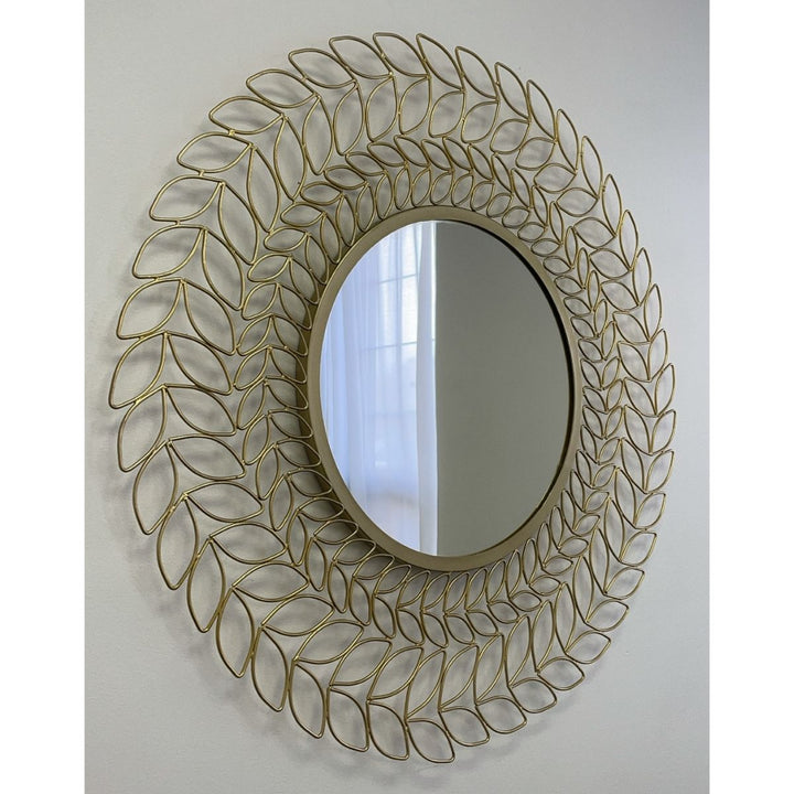 Panama Brass Floral Wall Mirror 30 Inch