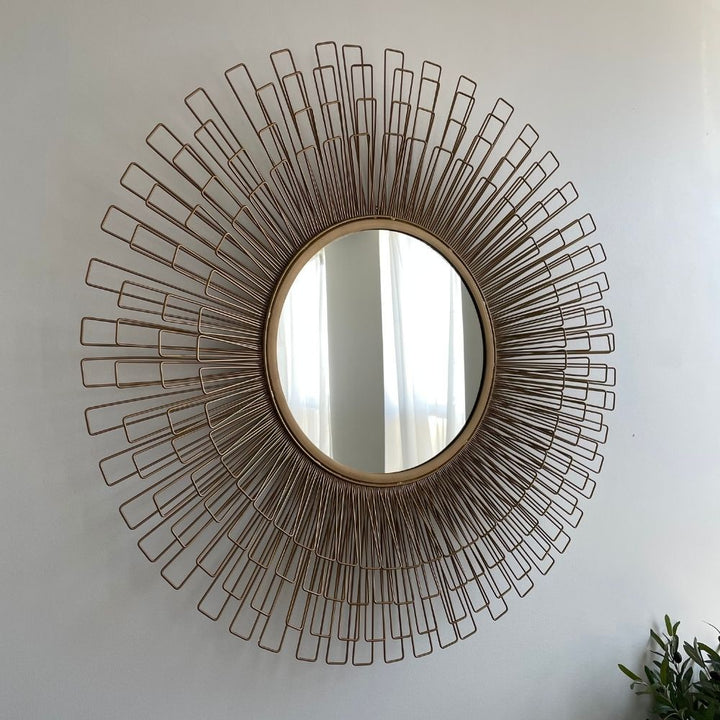 Mabel Brass Sunburst Wall Mirror 40 Inch