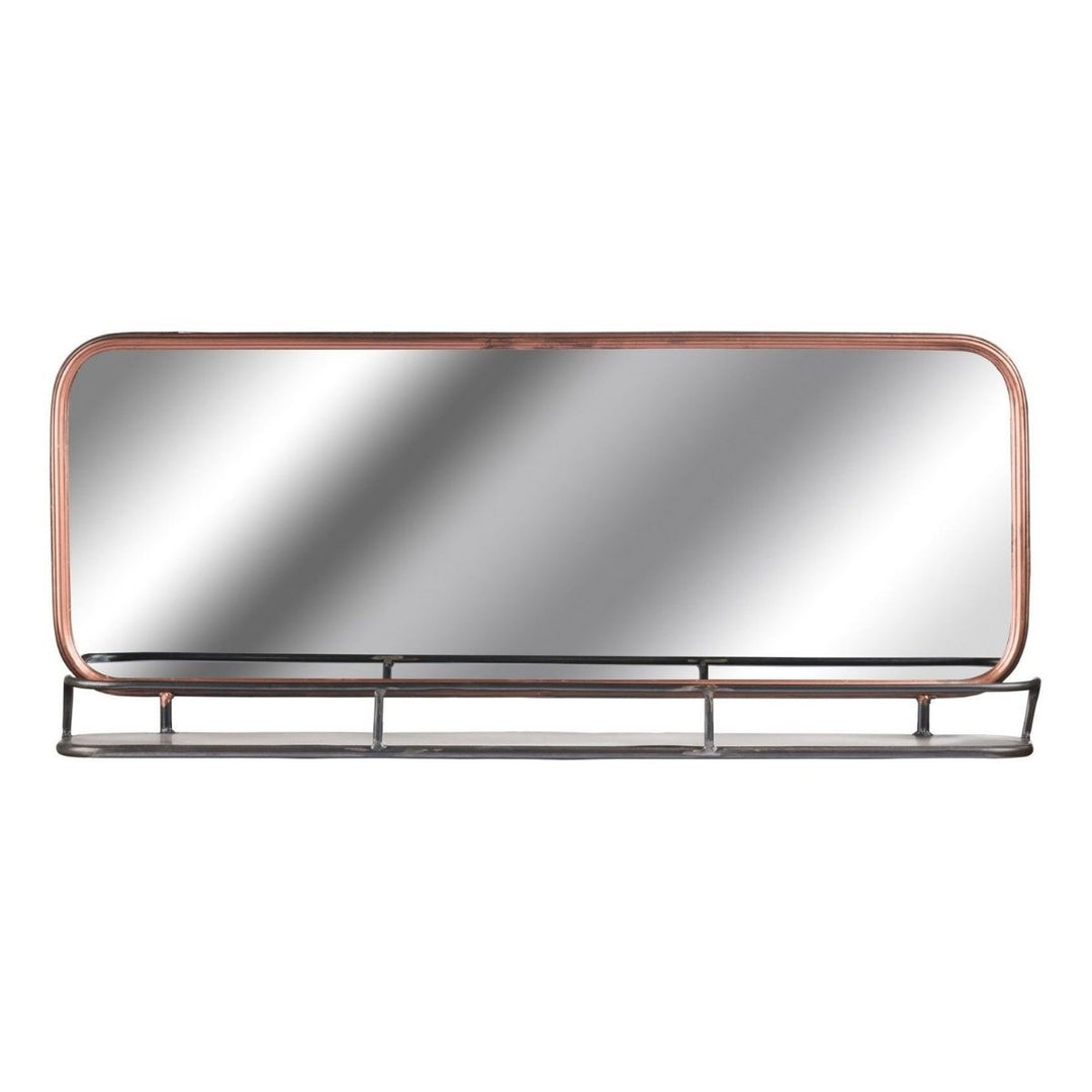 Aaron Brass Wall Mirror With Shelf 46x18 Inch
