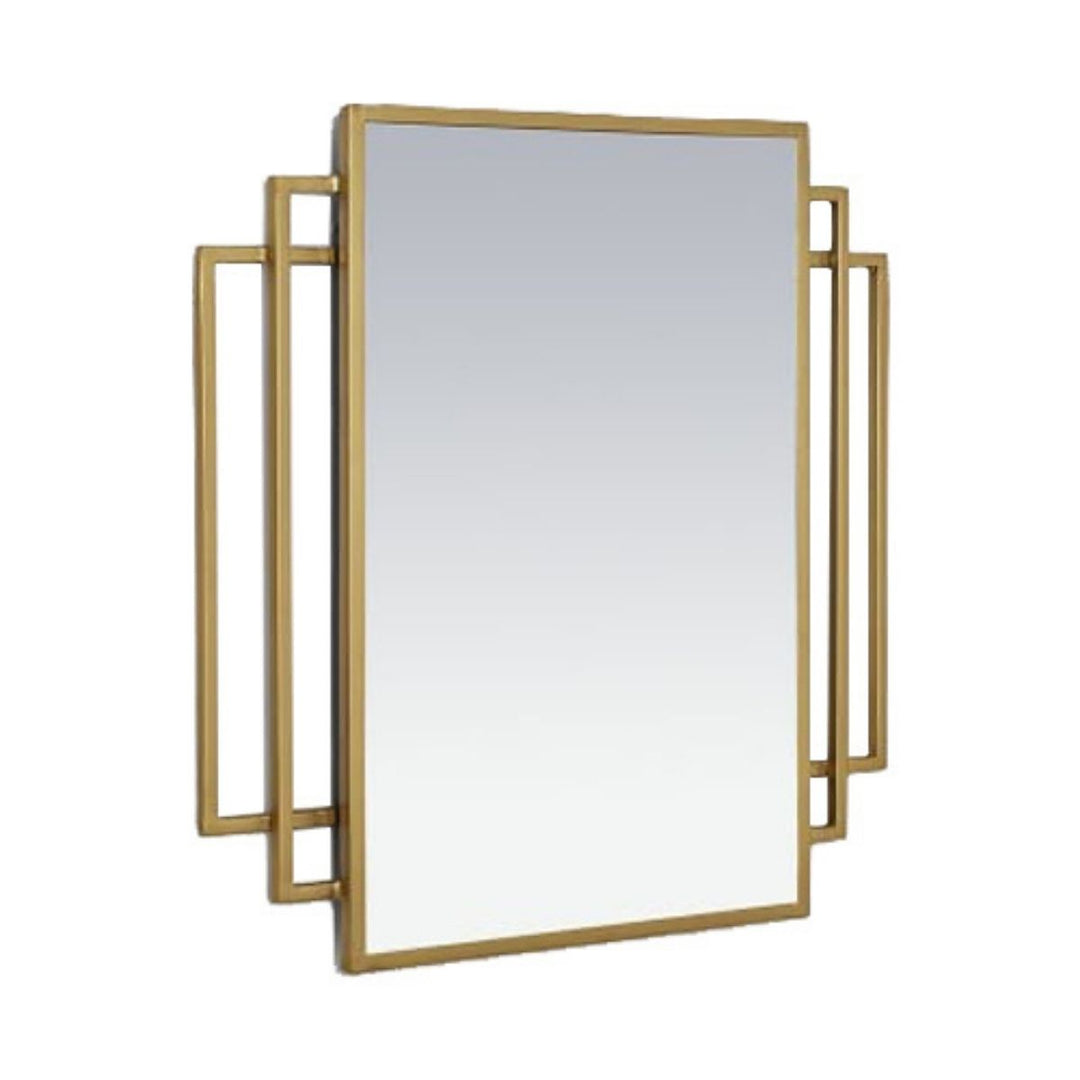 Iva Retro Rectangle Brass Mirror 30x30 Inch