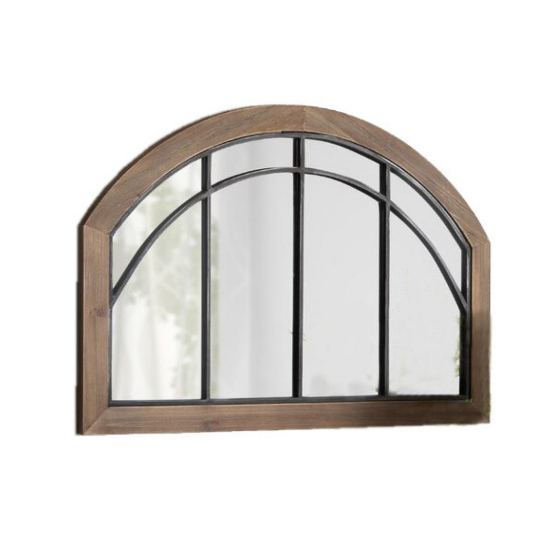 Gaines Farmhouse Window Pane Over Mantel Wood Mirror 40x30 Inch