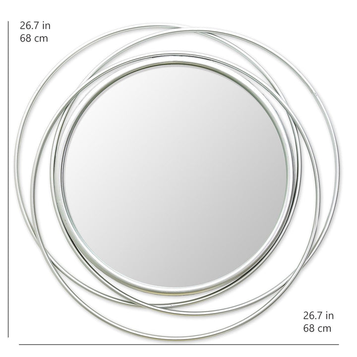 Jade Silver Round Wall Mirror 27 Inch