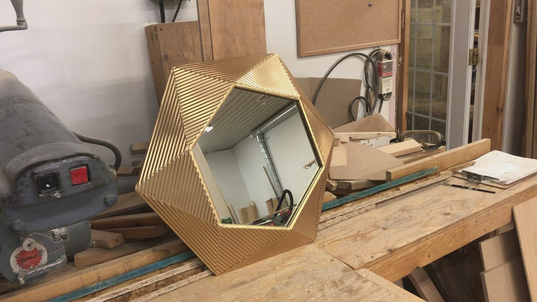 Uma Gold Hexagon Wall Mirror 24 Inch
