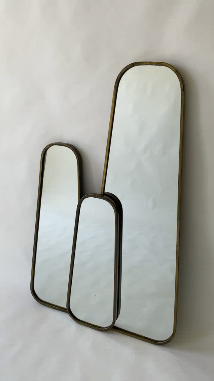 Zane Modern Metal Gold Framed Long Wall Mirror