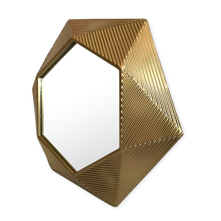 Uma Gold Hexagon Wall Mirror 24 Inch